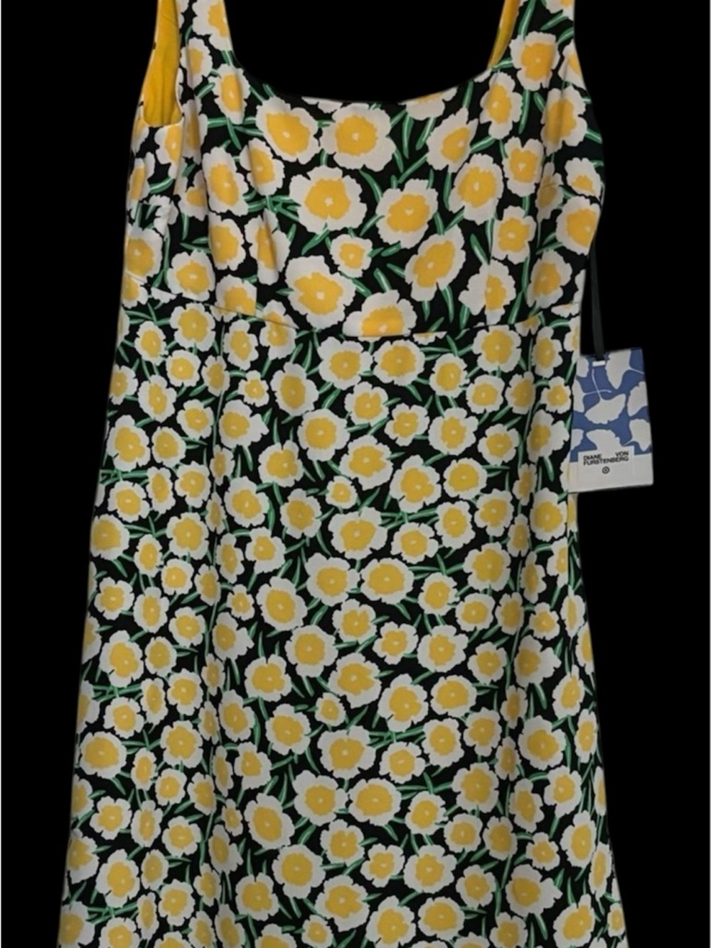 Diane von Furstenberg For Target 90's Yellow Poppy Shift Mini Dress - Size 6